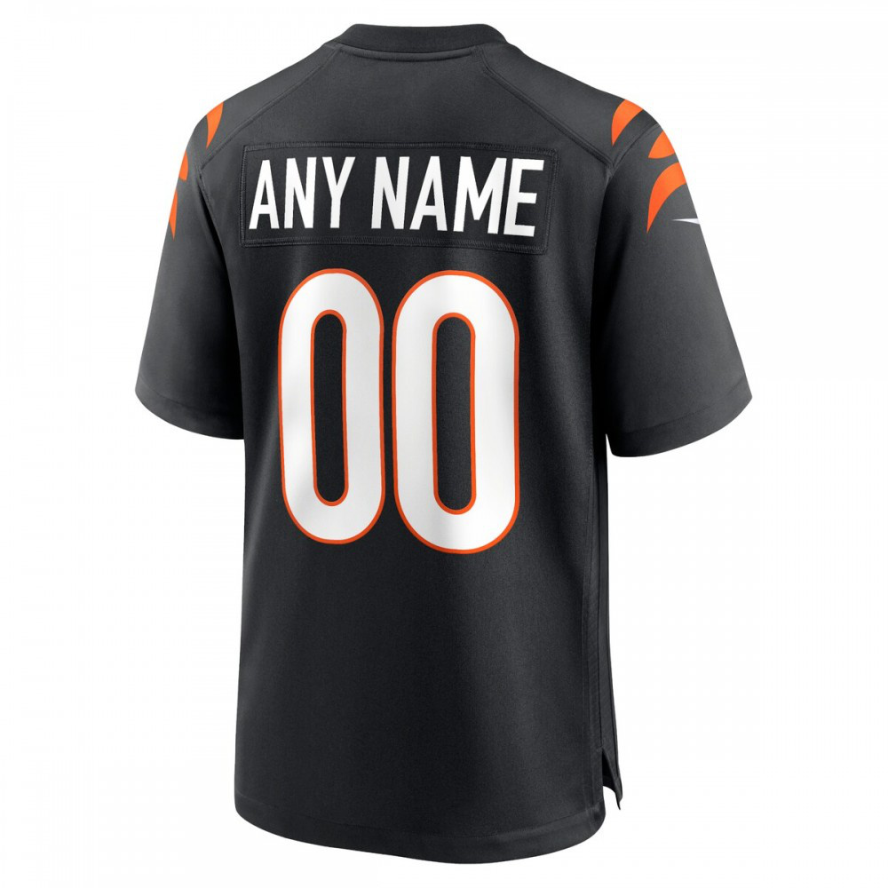 Cincinnati Bengals Nike Youth Logo Game Custom Jersey - Black-GridironStore